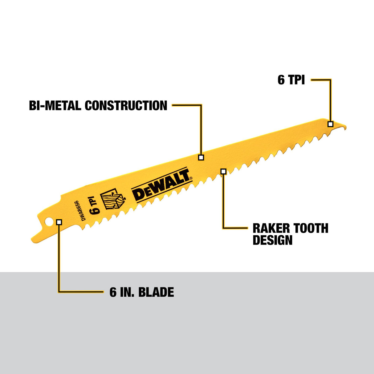 Bi-metal Wood/Metal Cutting Reciprocating Saw Blade (8-Pack) DEW-DWA4898