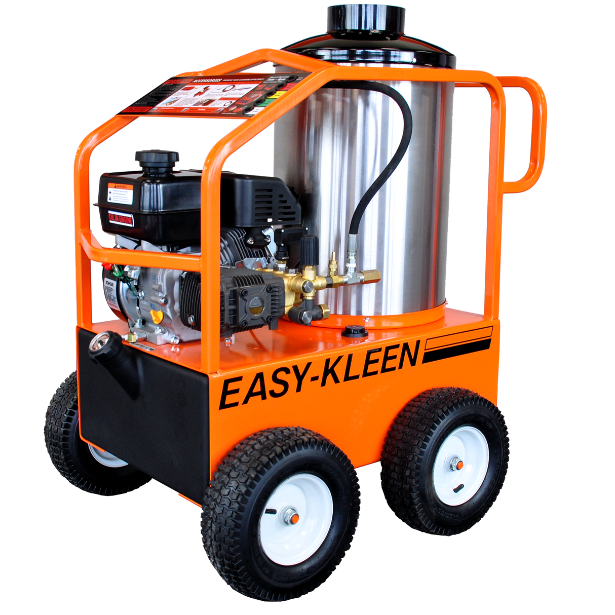 Commercial Hot Water Gasoline Oil Fired 2700 PSI 3-GPMs Hot Water Gas Pressure Washer with 5 Spray Tips EZO2703G