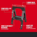 26.91-in W x 32.41-in H Adjustable Metal/Plastic Saw Horse (1250-lb Capacity) CMST11031