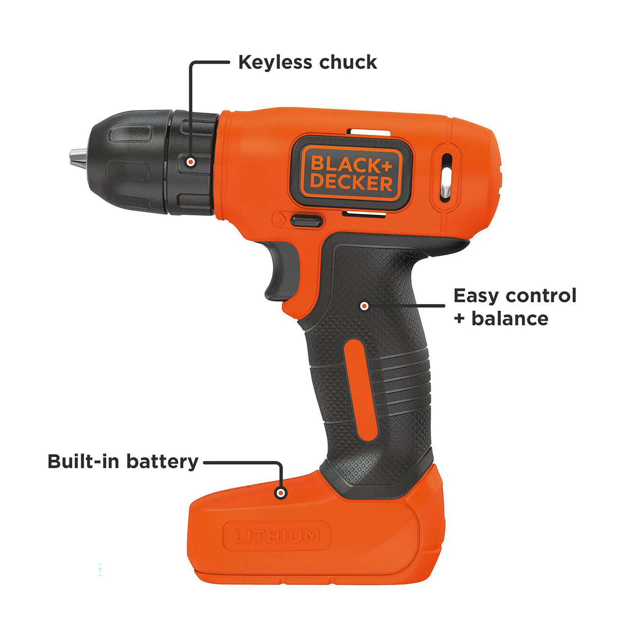 8-volt 3/8-in Keyless Cordless Drill (1-Battery Included, Charger Included) BDCD8C