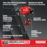 V20 Brushless RP 3.25-in 21-Degree Cordless Framing Nailer (Bare Tool Only) CMCN621PLB