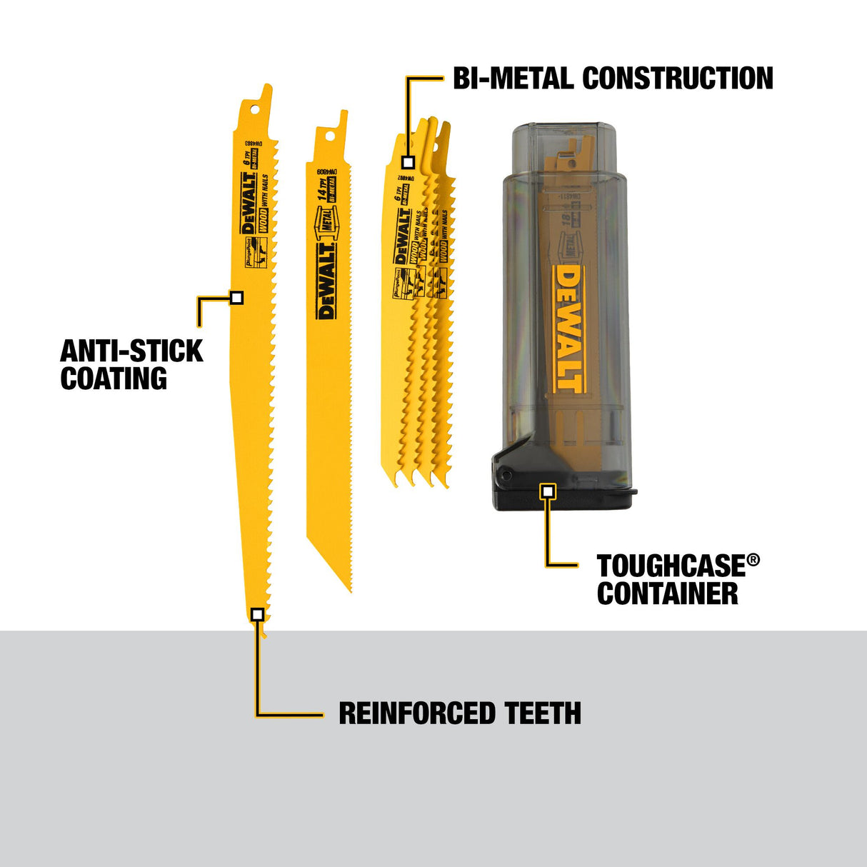 Bi-metal Wood/Nail Embedded Cutting Reciprocating Saw Blade (10-Pack) DEW-DW4898-40