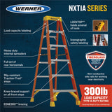 NXT1A 4-ft Fiberglass Type 1a- 300-lb Load Capacity Step Ladder NXT1A04