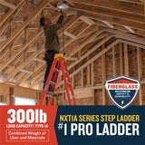 NXT1A 8-ft Fiberglass Type 1A-300-lb Load Capacity Step Ladder NXT1A08