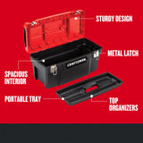 DIY 19.27-in W x 9.75-in H x 9.8-in D Red Plastic Tool Box CMST20901