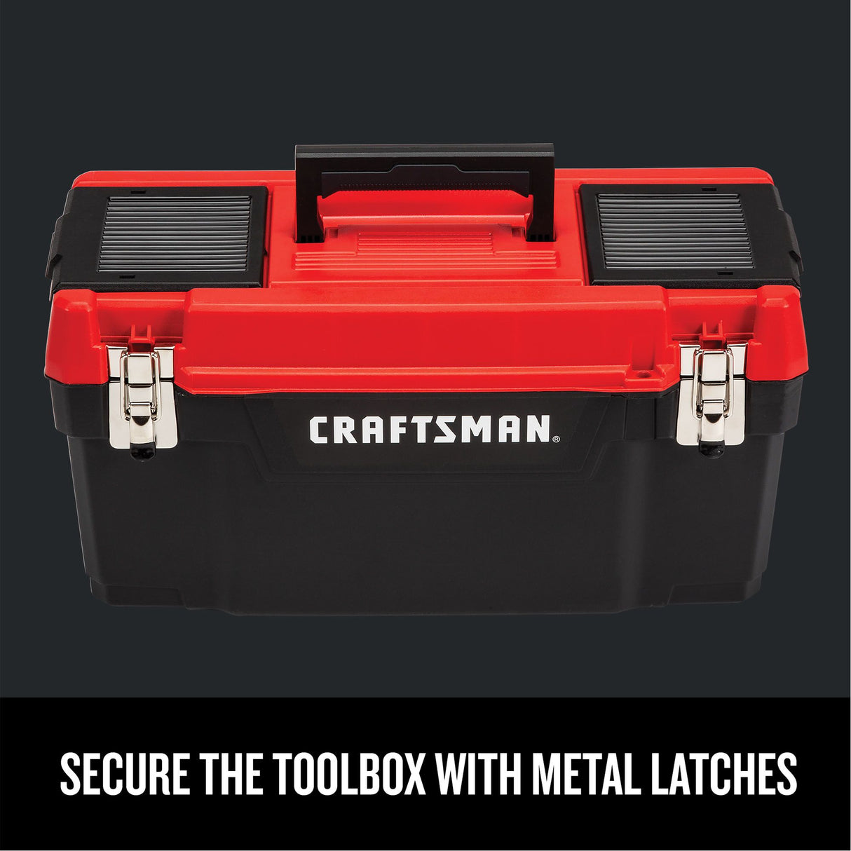 DIY 19.27-in W x 9.75-in H x 9.8-in D Red Plastic Tool Box CMST20901