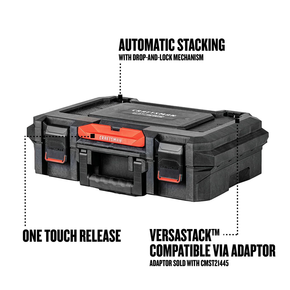 TRADESTACK System 21.625-in W x 6.375-in H x 14.625-in D Black Structural Foam Tool Box CMST21415