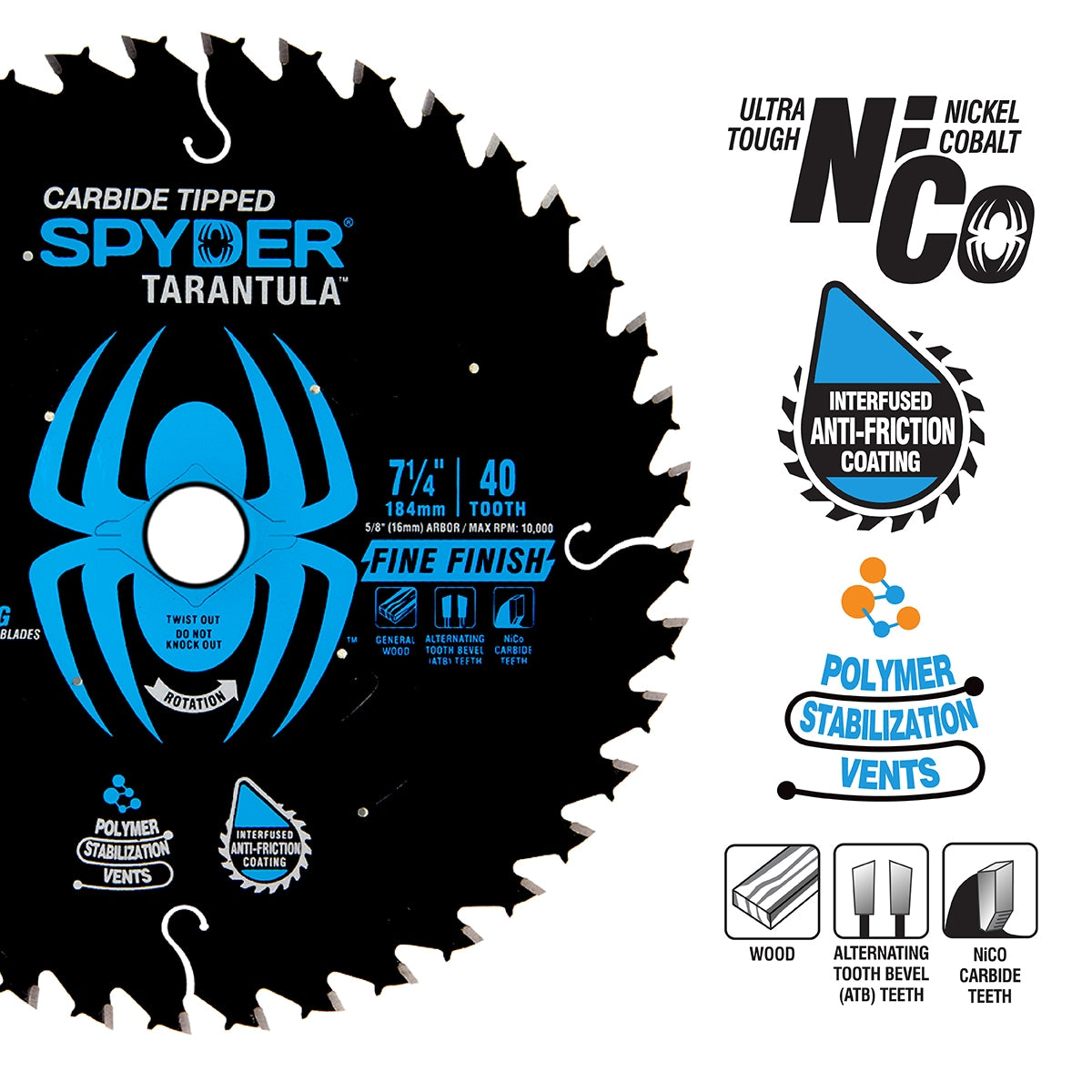 Fine Finish 10-in 60-Tooth Fine Finish Tungsten Carbide-tipped Steel Miter/Table Saw Blade 13012