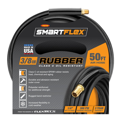 SmartFlex Air Hose Rubber 3/8-in x 50-ft HSFR3850BK2 HSFR3850BK2