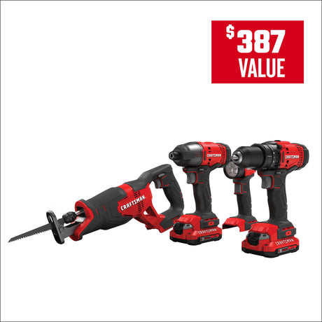 20V Max 4-Tool Power Tool Combo Kit with Soft Case (2-Batteries Included and Charger Included) CMCK400D2