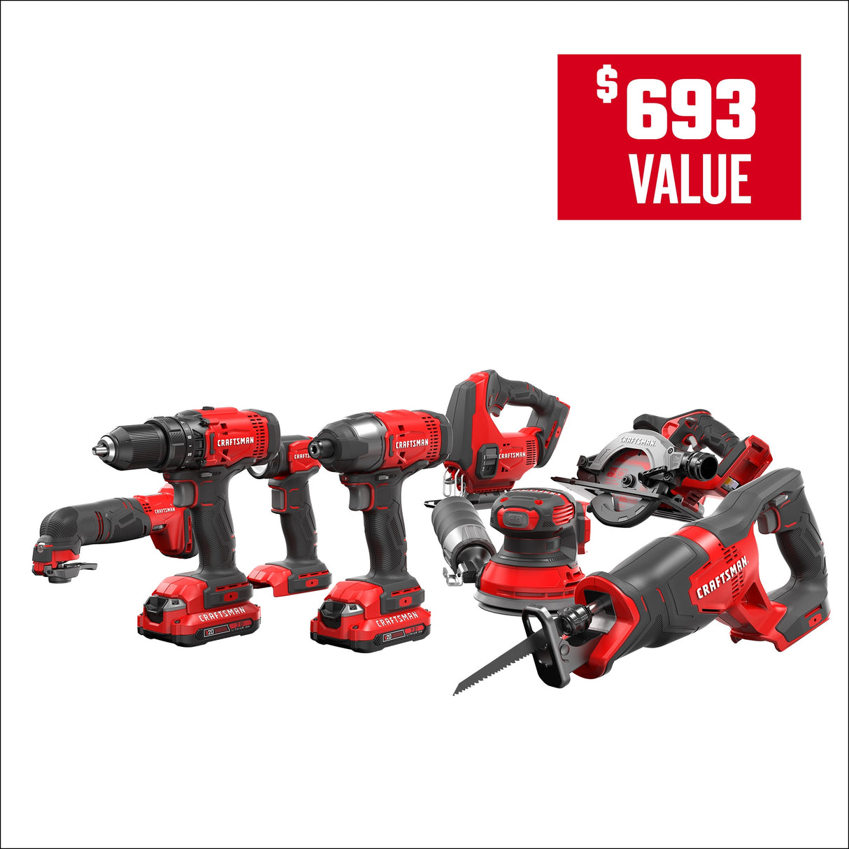 20V Max 8-Tool Power Tool Combo Kit with Soft Case (2-Batteries Included and Charger Included) CMCK801D2