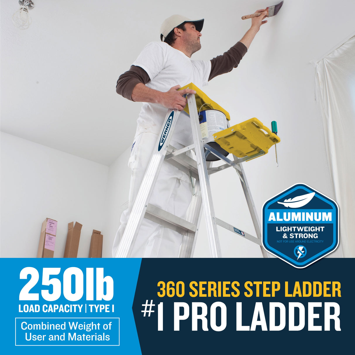 360 6-ft Aluminum Type 1- 250-lb Load Capacity Step Ladder 366