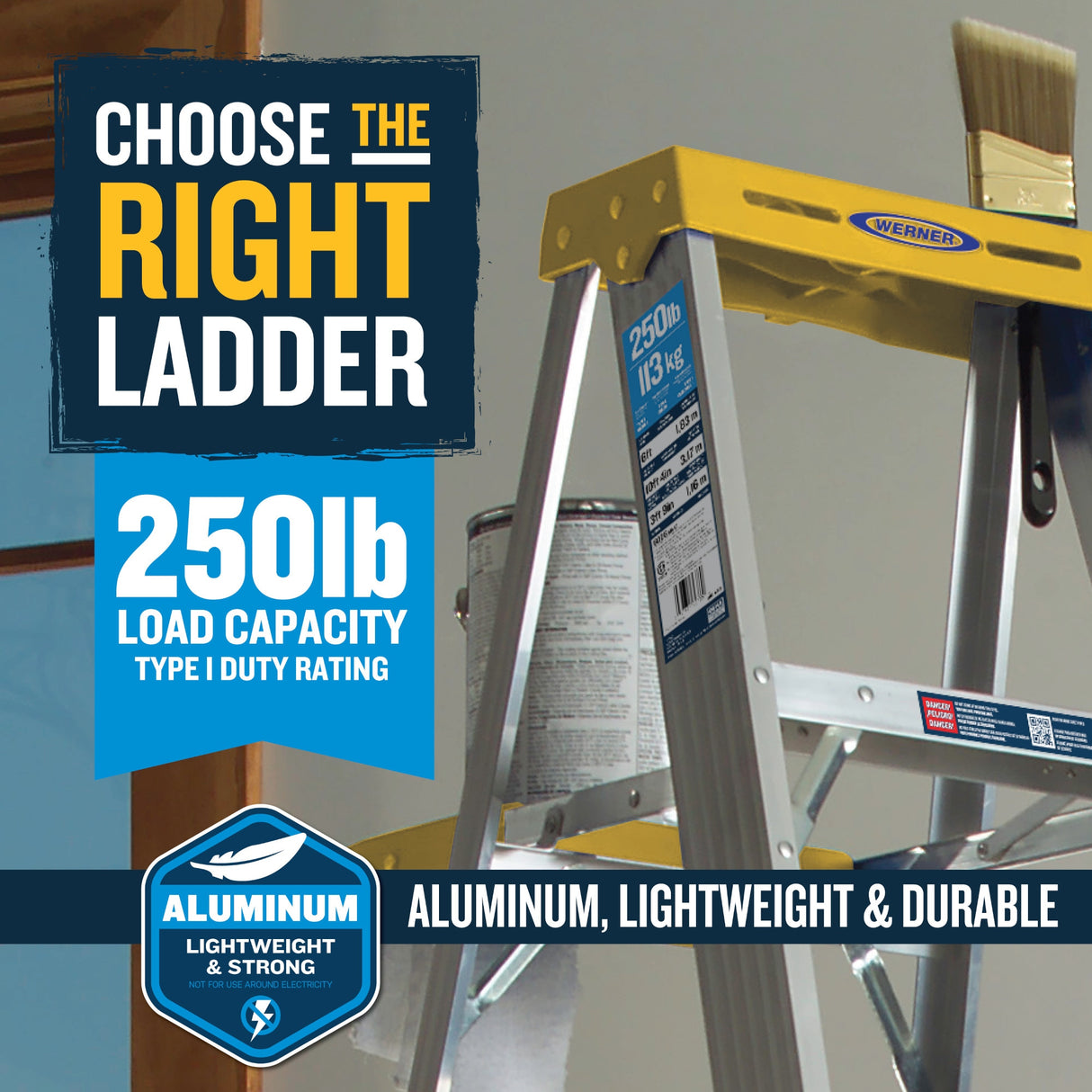 360 6-ft Aluminum Type 1- 250-lb Load Capacity Step Ladder 366