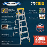 370 6-ft Aluminum Type 1A-300-lb Load Capacity Step Ladder 376