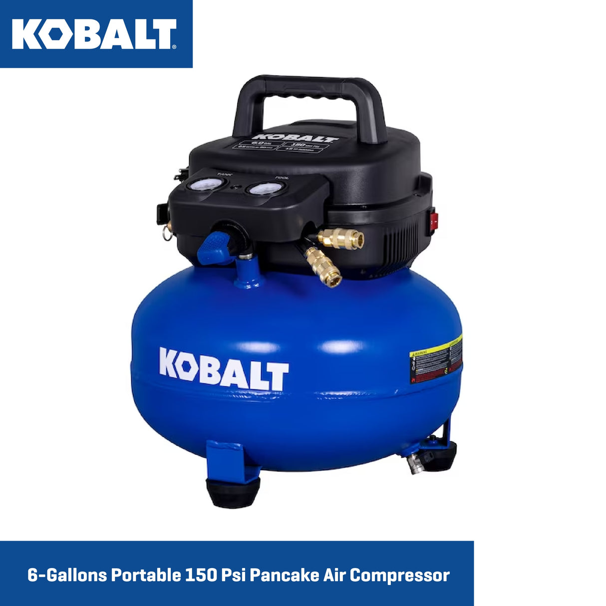 6-Gallon Portable Electric 150 PSI Pancake Air Compressor with Accessories 02106410A