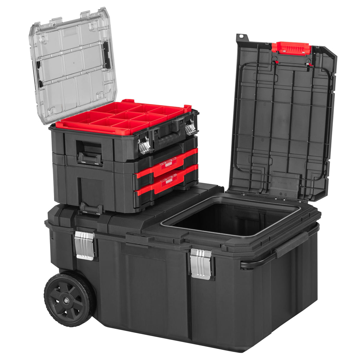 VERSASTACK 30.4-in W x 15.4-in H x 22-in D Black Polypropylene Rolling Tool Box CMST17870