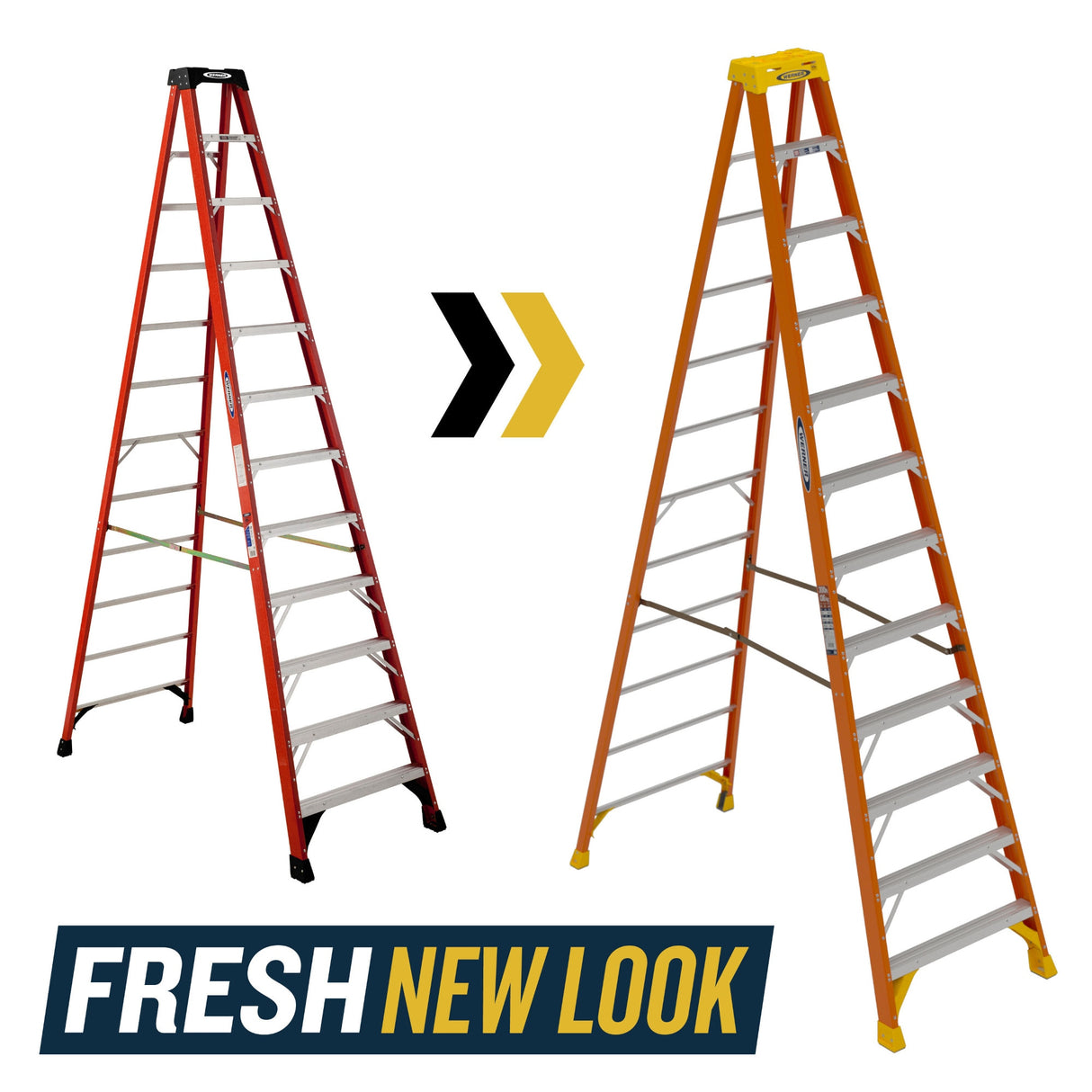 NXT1A 12-ft Fiberglass Type 1A-300-lb Load Capacity Step Ladder NXT1A12