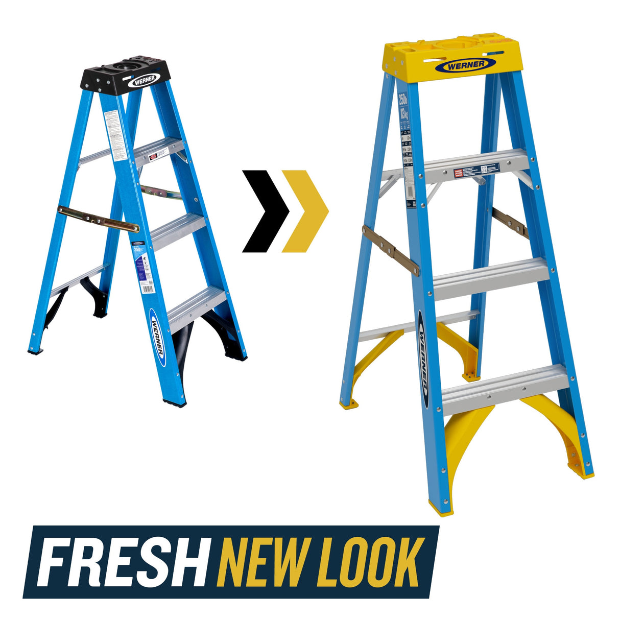 FS100 4-ft Fiberglass Type 1- 250-lb Load Capacity Step Ladder FS104