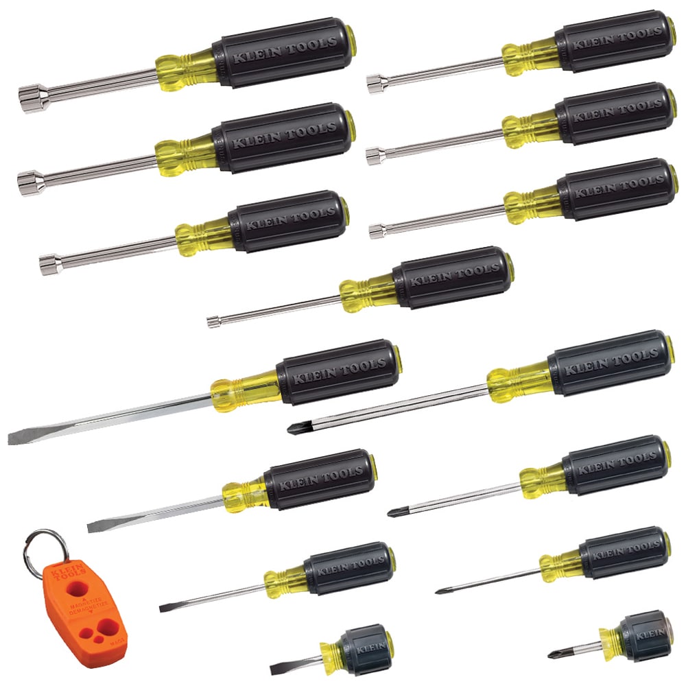 16-Piece Bi-material Handle Assorted Drive Screwdriver Set 80021