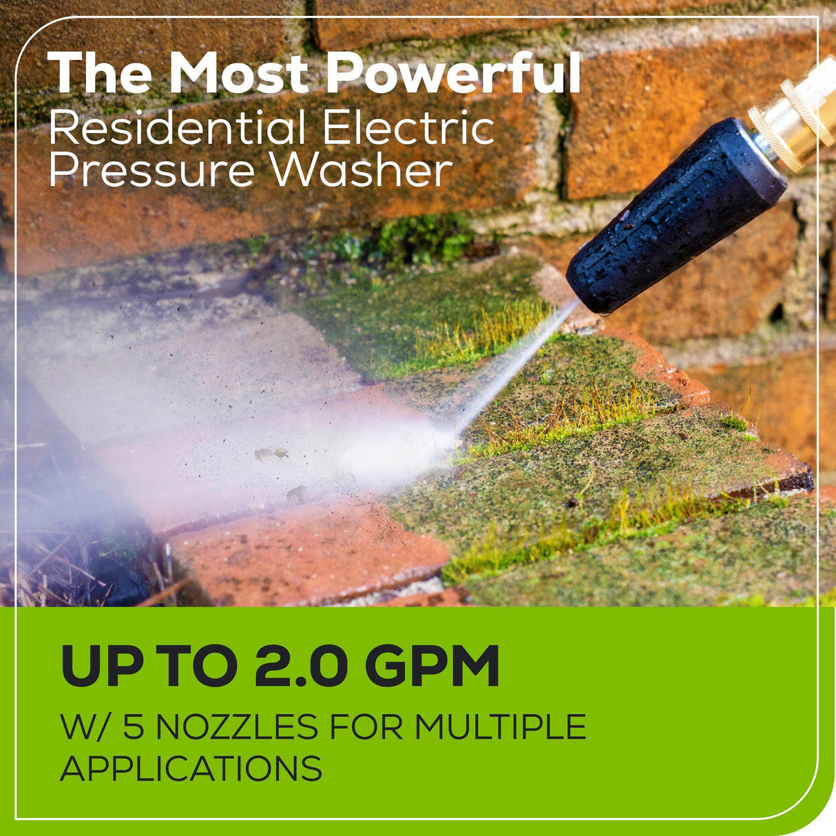 3000 PSI 2-GPM Cold Water Electric Pressure Washer with 5 Spray Tips GPW3000