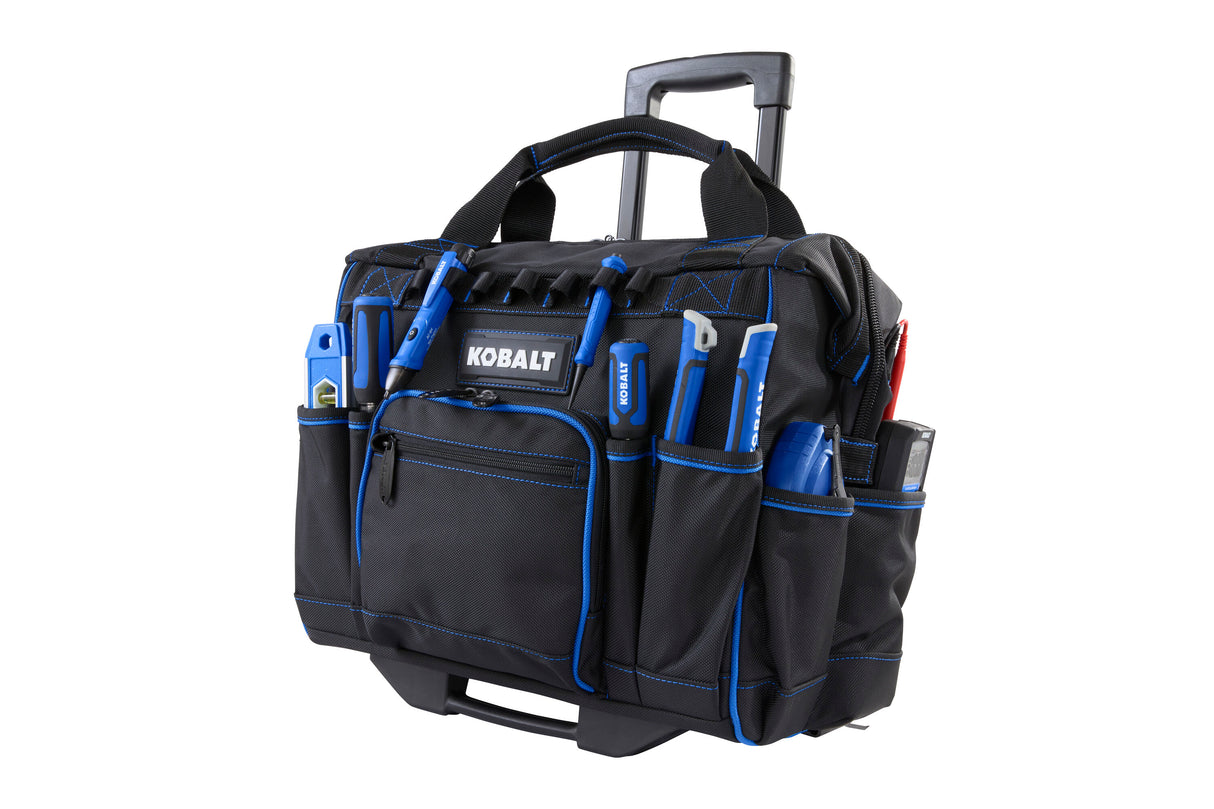 Blue Polyester 16-in Zippered Rolling Tool Bag KB-20-R-16