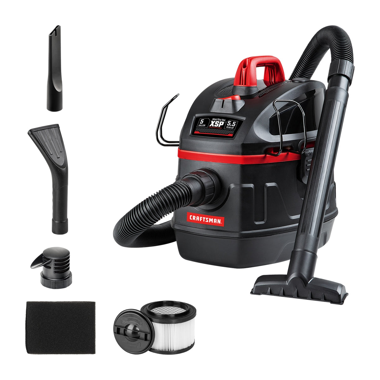 Portable, Jobsite 5-Gallons 5.5-HP Corded Wet/Dry Shop Vacuum with Accessories Included CMXEVCVVFB511