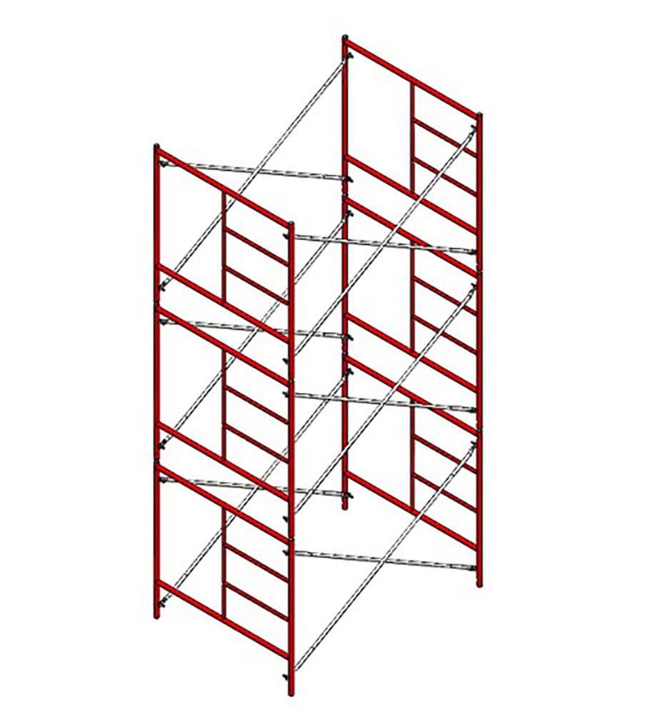 Steel 15.58-ft H x 5.14-ft L 3-Tier Scaffold Set 9800-lb BFSK57T3+