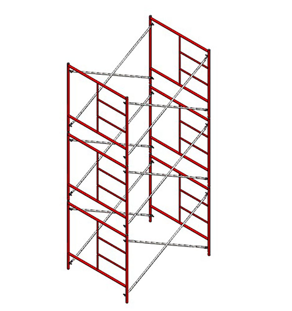 Steel 15.58-ft H x 5.14-ft L 3-Tier Scaffold Set 9800-lb BFSK57T3+BFL