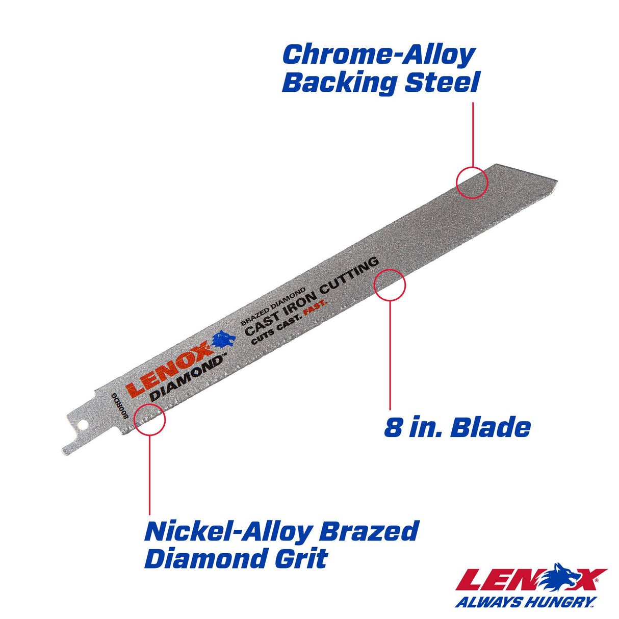 Diamond Grit 8-in Grit Wood/Metal Cutting Reciprocating Saw Blade ES-10833