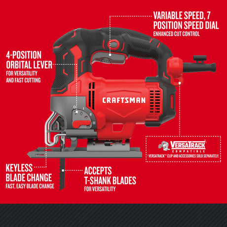 6-Amp Variable Speed Keyed Corded Jigsaw CMES612