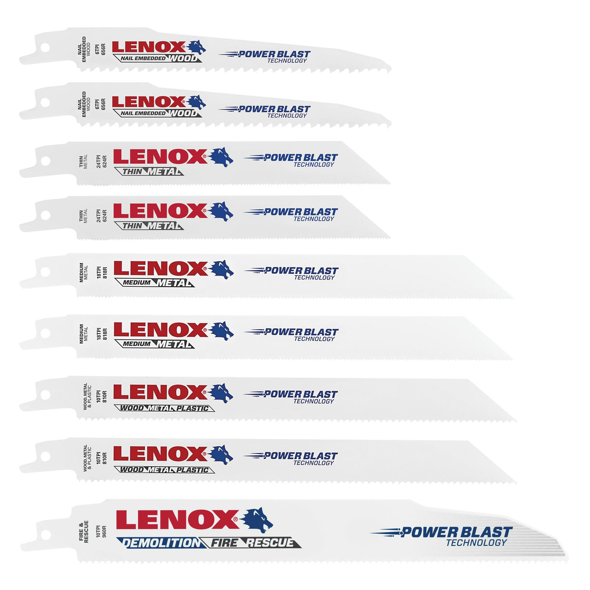 Power Blast Bi-metal Wood/Metal Cutting Reciprocating Saw Blade (9-Pack) LEN-121439KPE