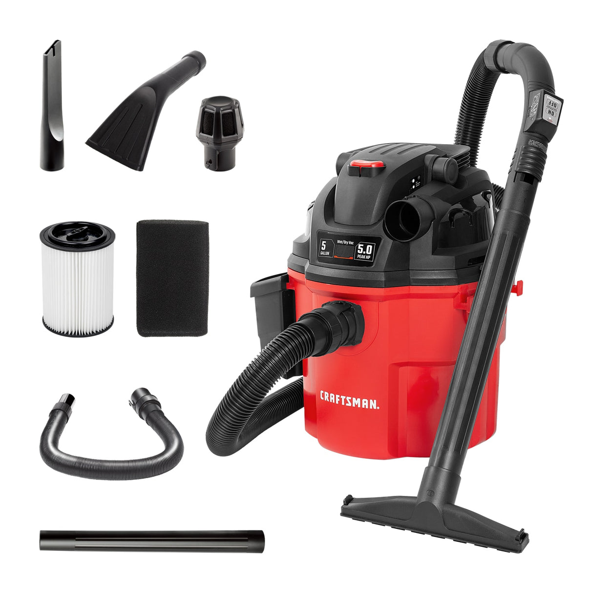 Remote Control 5-Gallons 5-HP Corded Wet/Dry Shop Vacuum with Accessories Included CMXEVCVVWM510