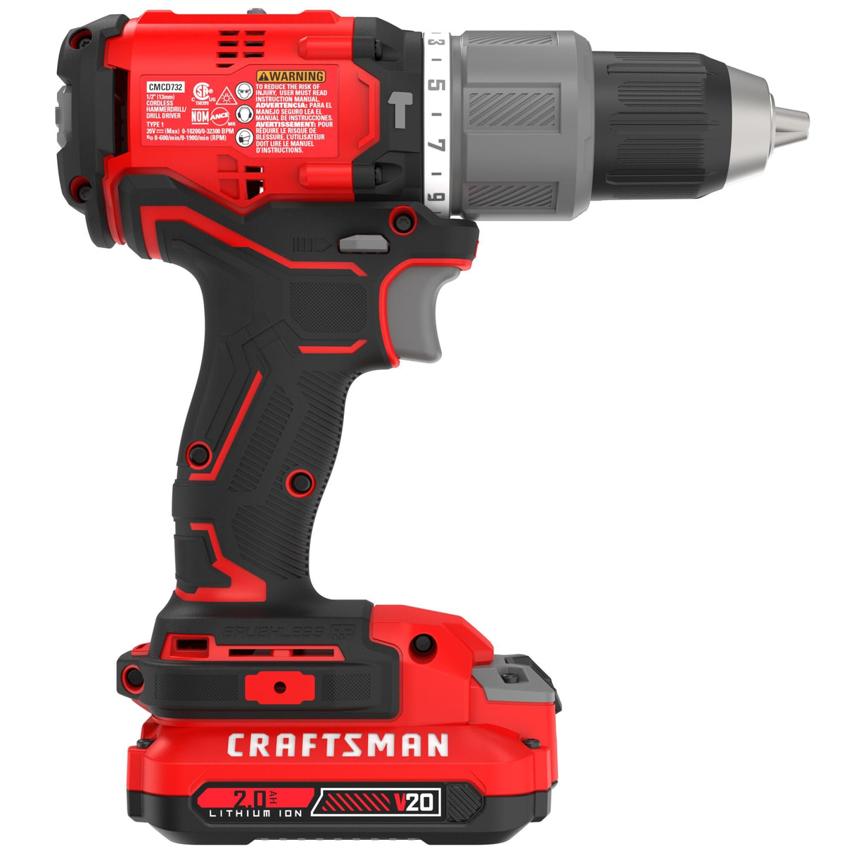 V20 RP 1/2-in 20-volt Max Variable Speed Brushless Hybrid Cordless Hammer Drill (2-Batteries Included) CMCD732D2