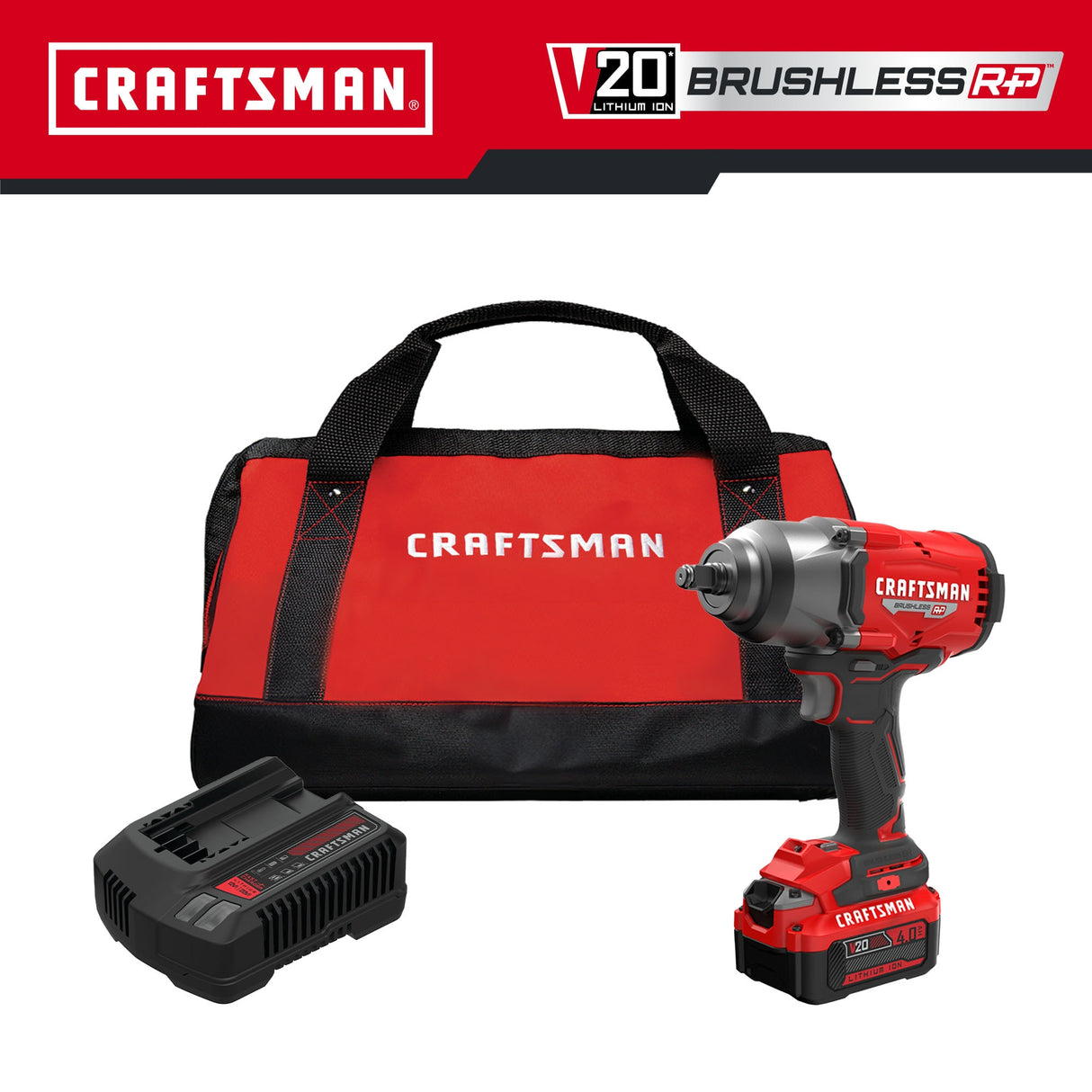 V20 RP 20-volt Max Variable Brushless 1/2-in Drive Cordless Impact Wrench (Battery Included) CMCF940M1