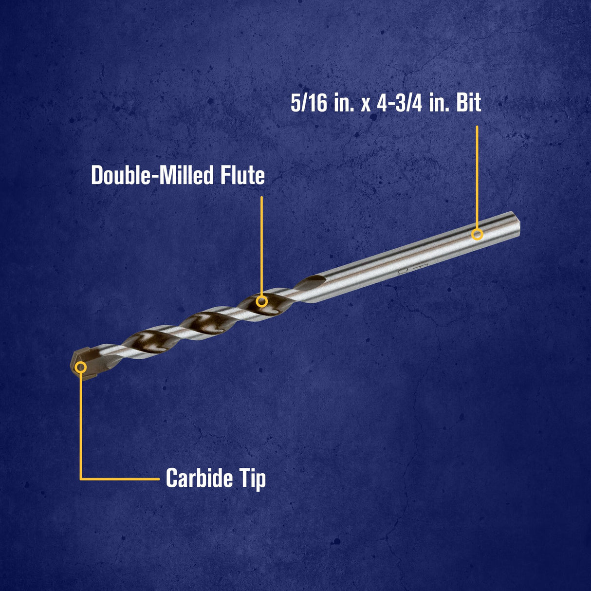 Multi-Material 5/16-in x 4-3/4-in Carbide Masonry Drill Bit for Rotary Drill 4935109