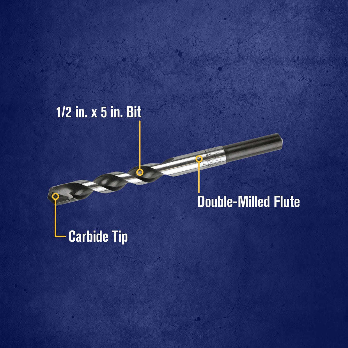 Multi-material 1/2-in x 6-in Carbide Masonry Drill Bit for Rotary Drill 1792771