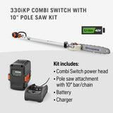 330iKP 40-volt 10-in 4 Ah Battery Pole Saw (Battery and Charger Included) 970701205