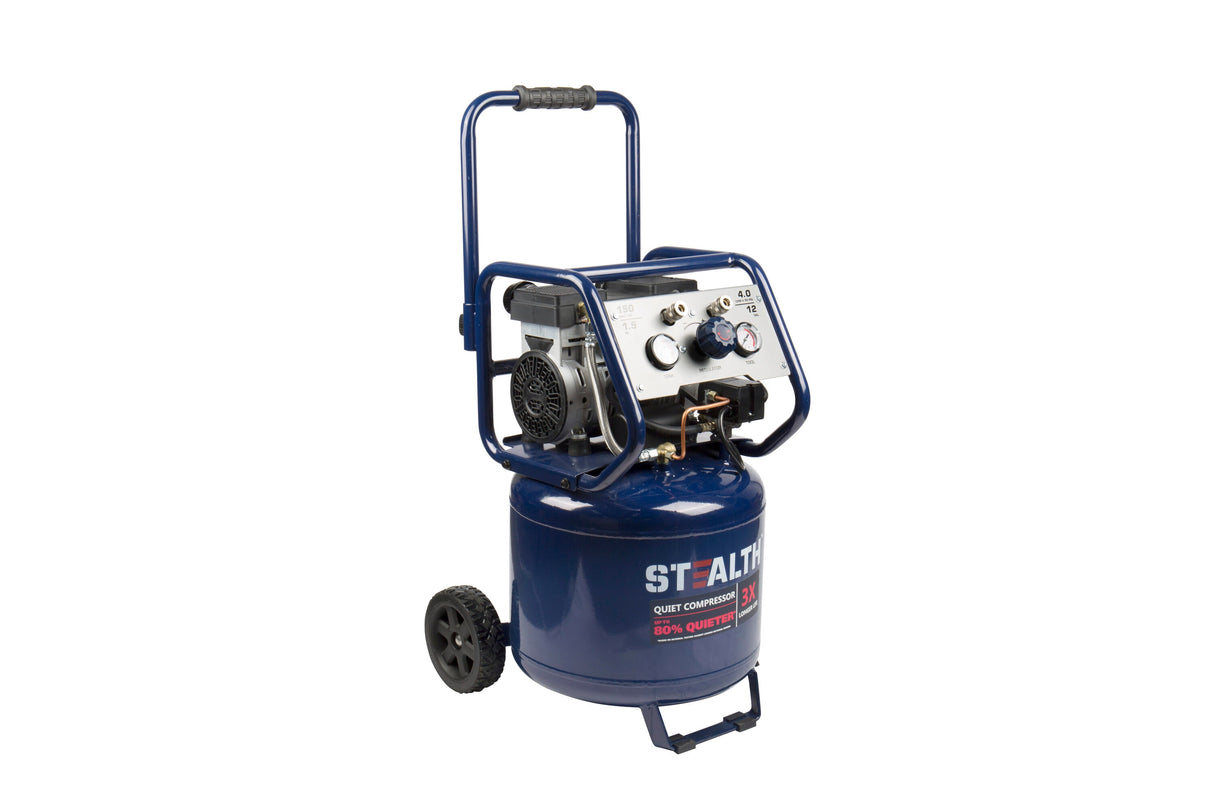 Quiet Tech 12-Gallon Portable Electric 150 PSI Vertical Quiet Air Compressor SAQ-11215