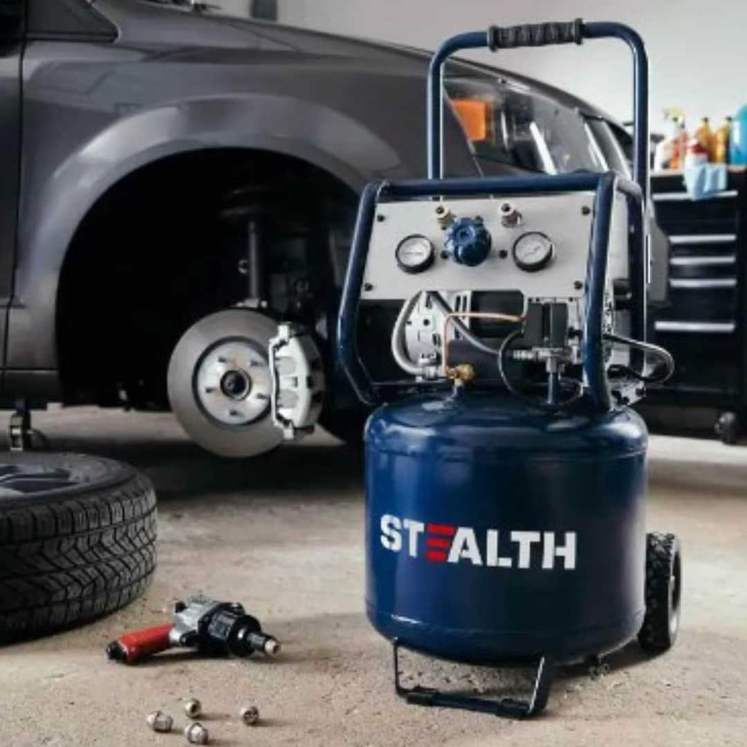 Quiet Tech 12-Gallon Portable Electric 150 PSI Vertical Quiet Air Compressor SAQ-11215