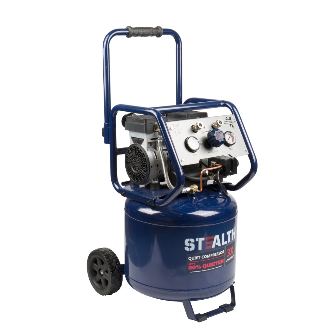 Quiet Tech 12-Gallon Portable Electric 150 PSI Vertical Quiet Air Compressor SAQ-11215