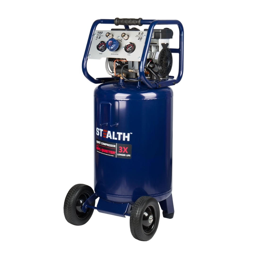 Quiet Tech 20-Gallon Portable Electric 150 PSI Vertical Quiet Air Compressor SAQ-12018