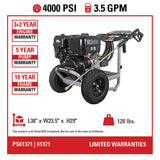 Pro Series 4000 PSI 3.5-GPMs Cold Water Gas Pressure Washer with 4 Spray Tips PS61371