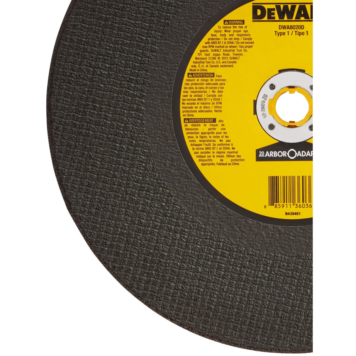 Aluminum Oxide 12-in Cutting Wheel Accessory DWA8020D