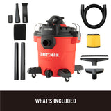 Detachable Blower 12-Gallons 6-HP Corded Wet/Dry Shop Vacuum with Accessories Included CMXEVCVVBVCM12