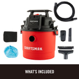 2.5-Gallons 2-HP Corded Wet/Dry Shop Vacuum with Accessories Included CMXEVCVVOMCM205