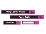 Set of 48 Bright Pink and Black Magnetic Toolbox Labels Magnetic Accessory GMLB108