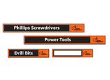 Set of 48 Orange and Black Magnetic Toolbox Labels Magnetic Accessory GMLB109