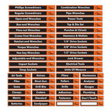 Set of 48 Orange and Black Magnetic Toolbox Labels Magnetic Accessory GMLB109