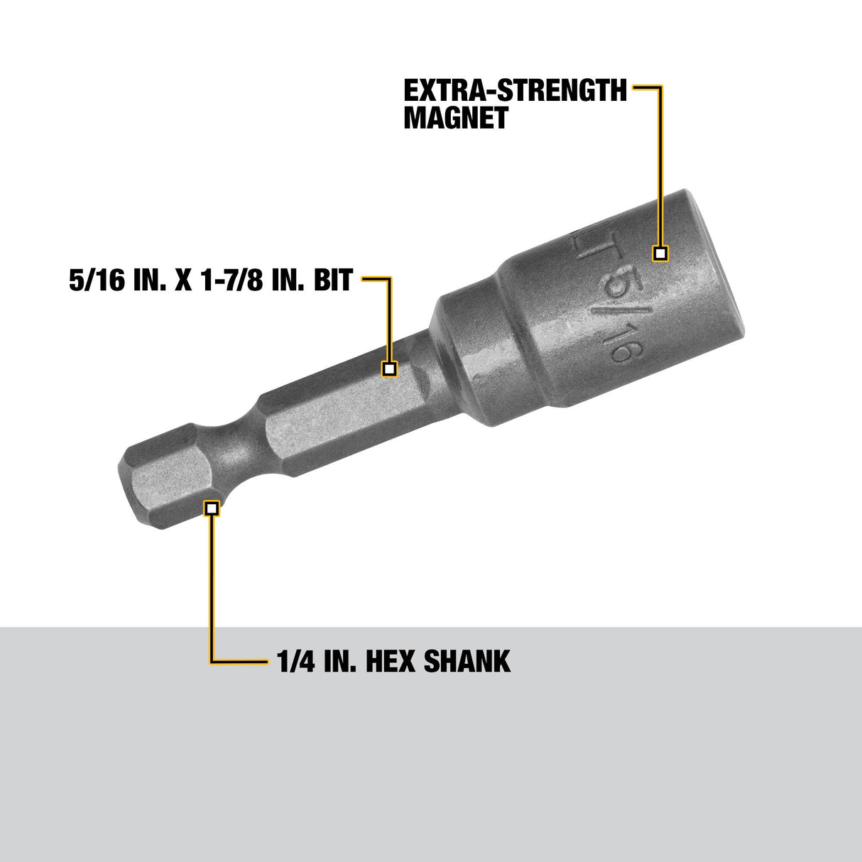 5/16-in x 1-7/8-in Hex Nut Driver DW2219  Z