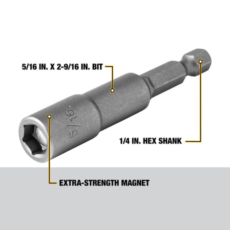 5/16-in x 2-9/16-in Hex Nut Driver DW2222  Z